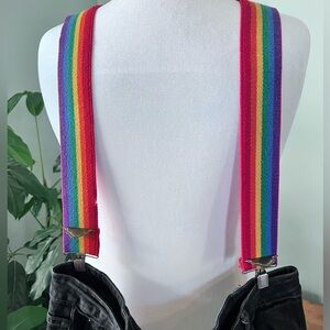 Rainbow Adult Suspenders Honcho Brand Vintage Mork and Mindy Style Whimsy Fun